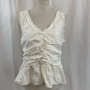 NWT Sundays in Brooklyn for Anthropologie szXL white ruched peplum top